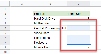 highlight blank gs select