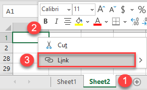 hyperlink another sheet 1