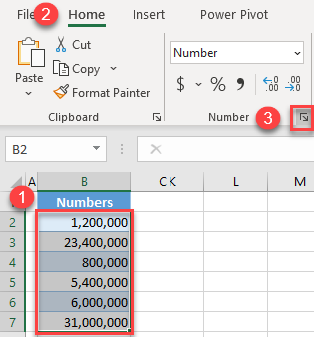millions number format 1