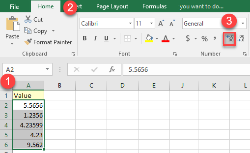 round numbers without formula 15