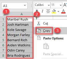 transpose rows columns 1