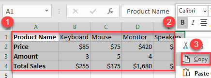 transpose rows columns 5