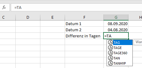 vba funktionen auswahl