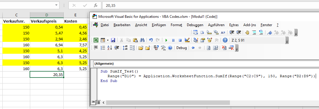 vba sumif code beispiel