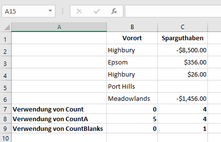 vba unterschied count countblanks