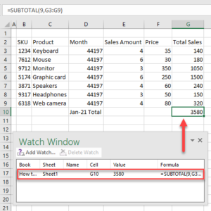 How to Use the Watch Window in Excel - Automate Excel
