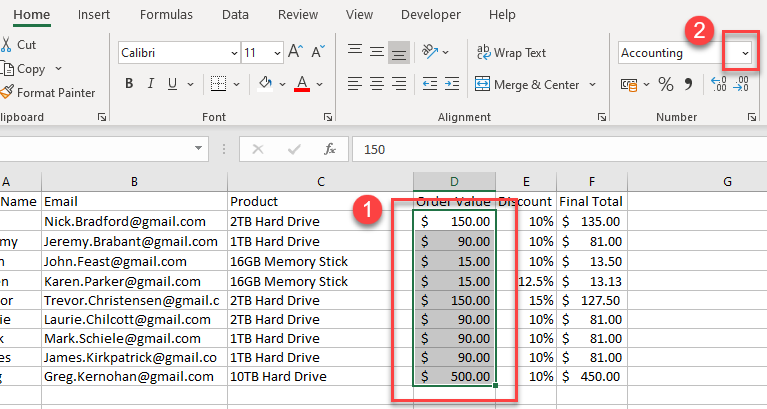 BulkEmail number format