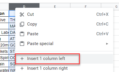 CopyCells gs insert column