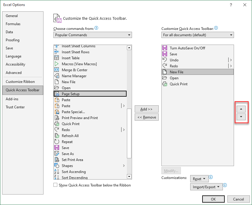 CustomRibbon quickaccess customize