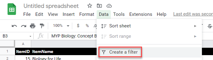 FilterData gs create a filter