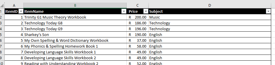 filterdata set filter