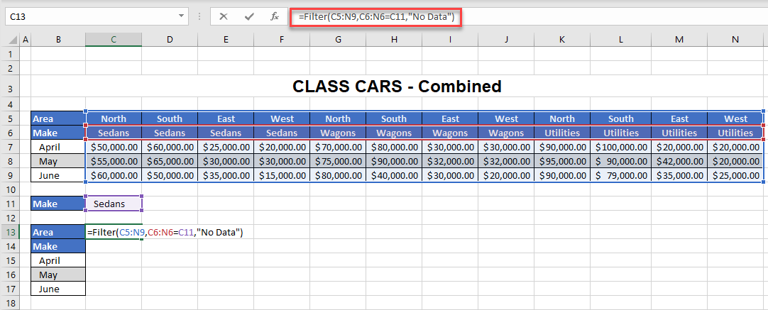 HorizontalFilter filter formula