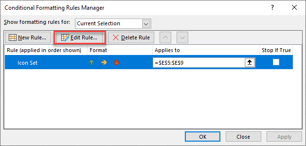 IconSets manage rule