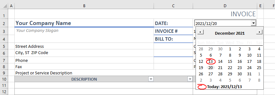 date control select