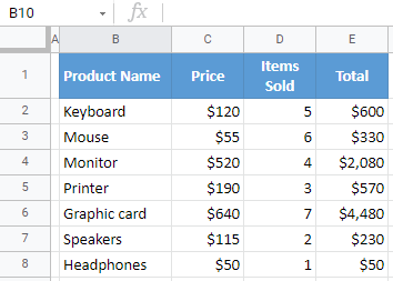 google sheets delete blank rows 8