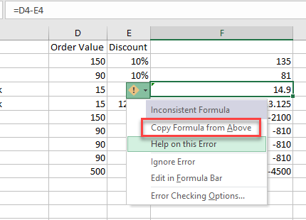 greentriangle inconsistent formula