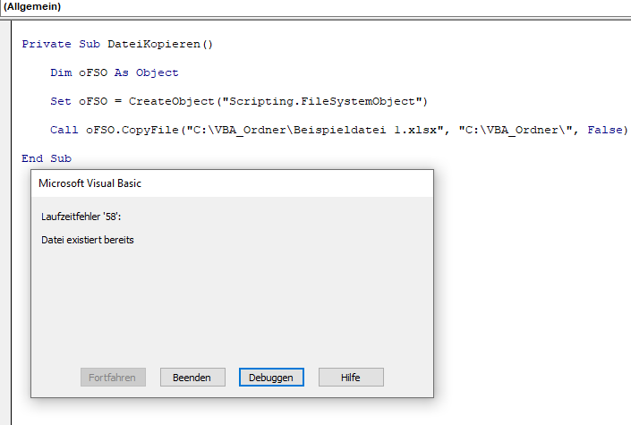 vba datei kopieren fehler