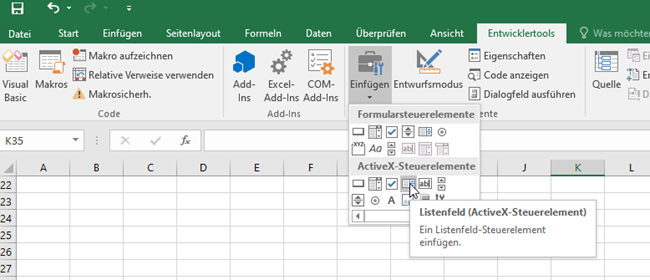 vba listenfeld einfuegen