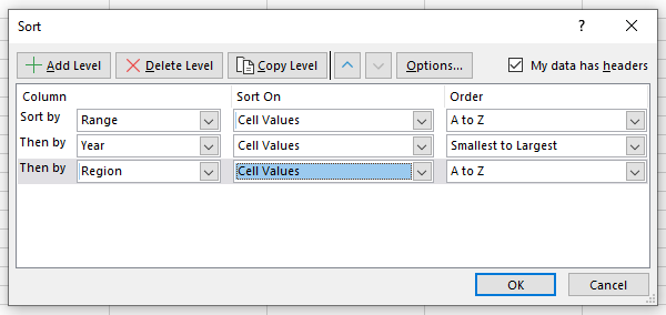 advancedsorting addlevels