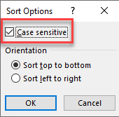 advancedsorting case sensitive options