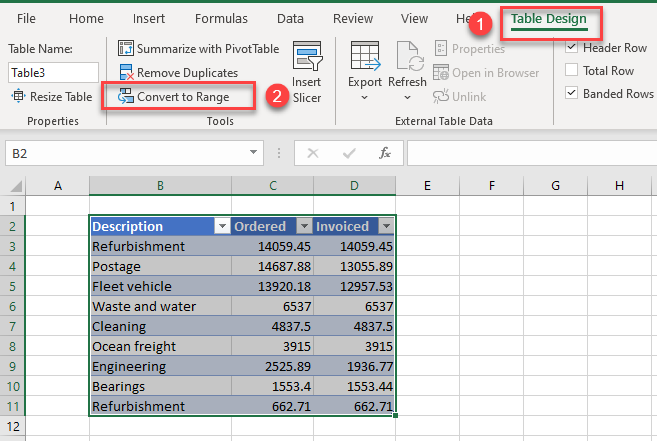 alt row color convert to range