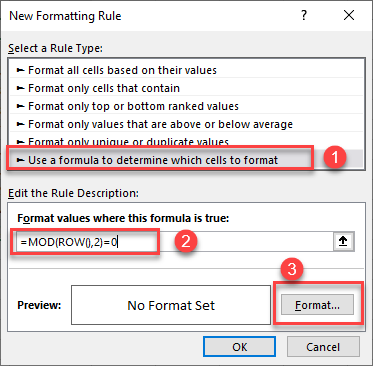 alt row color create rule