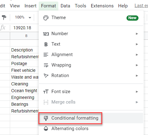 altrowcolor gs conditional formatting 