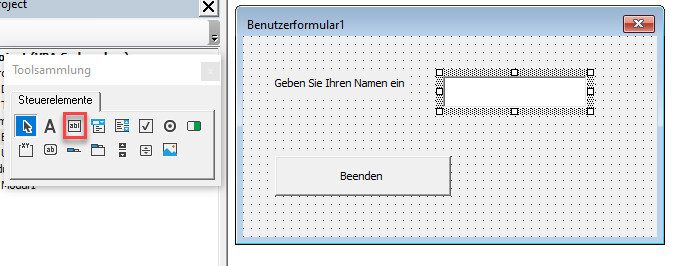 benutzerformular textfeld hinzufuegen