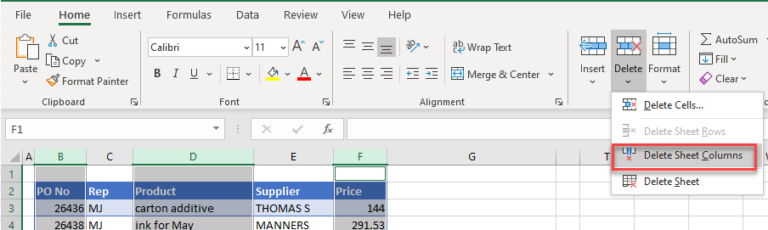Delete Multiple Rows / Columns in Excel & Google Sheets - Automate Excel