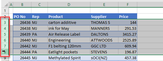 deletemultiple select rows