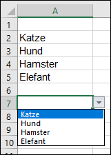 dropdown liste aus benanntem bereich