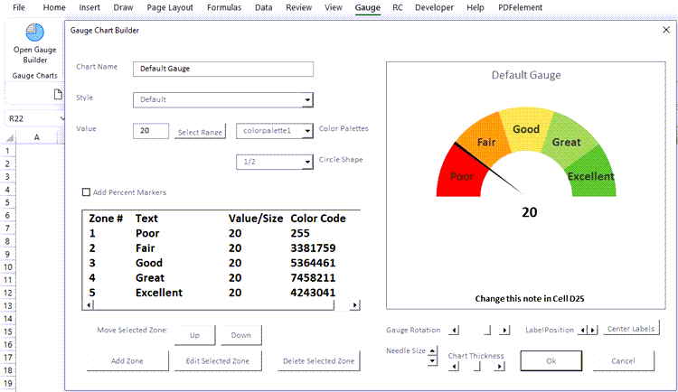 excel gauge chart builder