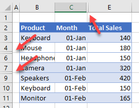 hidden rows columns hidden