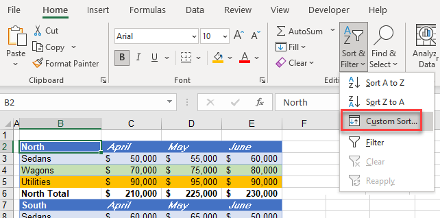 removehighlightedrows ribbon sort