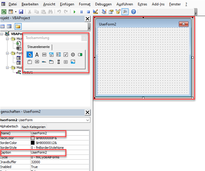 vba benutzerformular bearbeiten