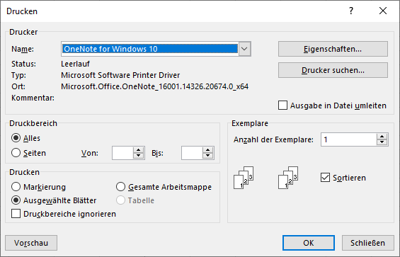 vba dialogfenster drucken