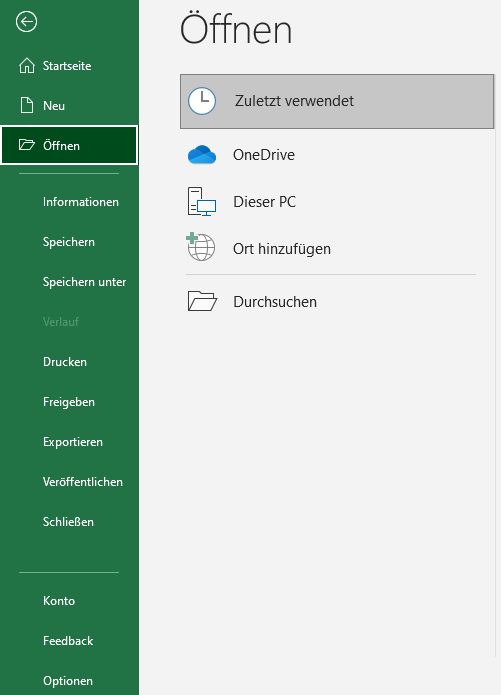 vba excel datei optionen