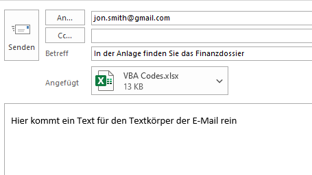 vba outlook nachricht