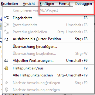 vba projekt kompilieren deaktiviert