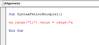 vba syntaxfehler beispiel