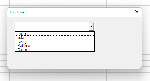 Cuadro Combinado Desde Formulario Initialize