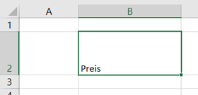 Excel geteilte Zelle Text einfuegen