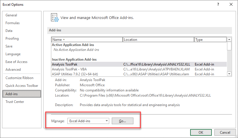 fix solver options addins