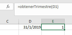 Funcion Obtener Trimestre