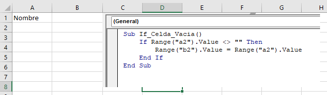 If celda vacia