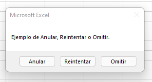 MsgBox Anular Reintentar Omitir