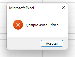 MsgBox Icono Critico