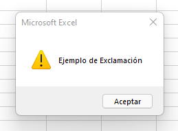 MsgBox Icono Exclamacion