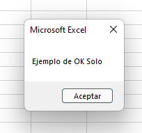 MsgBox Solo OK