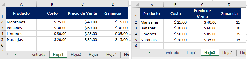 Pegar solo formulas